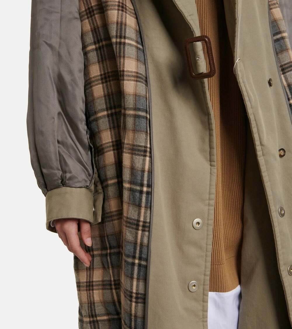 Maison Margiela Reversible Trench Coat US 2 IT 38 Womens Beige Plaid $6929 - Picture 8 of 16